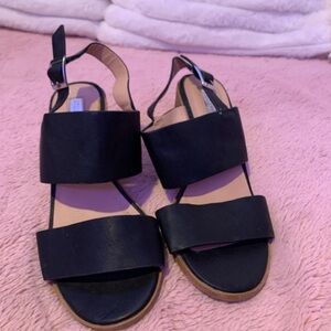 Atmosphere Black Wide Strap Sandals